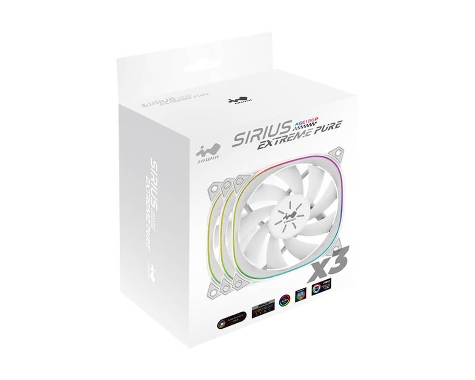 Foto 4 pulgar | Ventilador Inwin Sirius Extreme Pure Ase120 3x120 Argb color Blanco