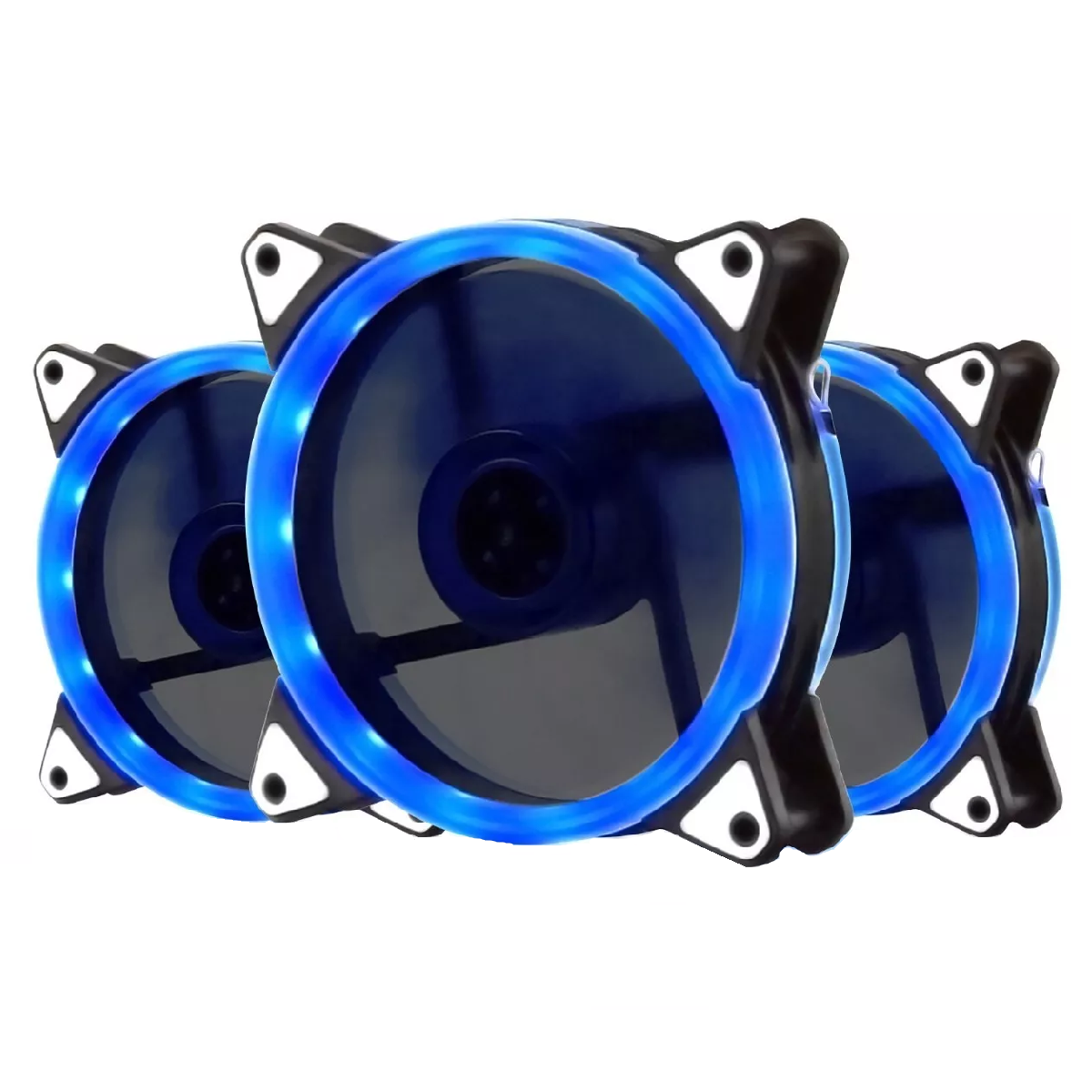 Foto 2 pulgar | Kit de 3 Ventiladores para PC Eo Safe Imports Esi-6699 color Azul 12 CM 1200RPM Disipador RGB