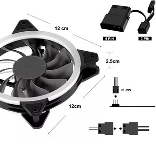 Foto 2 | Kit de 3 Ventiladores para PC Eo Safe Imports Esi-6699 color Azul 12 CM 1200RPM Disipador RGB
