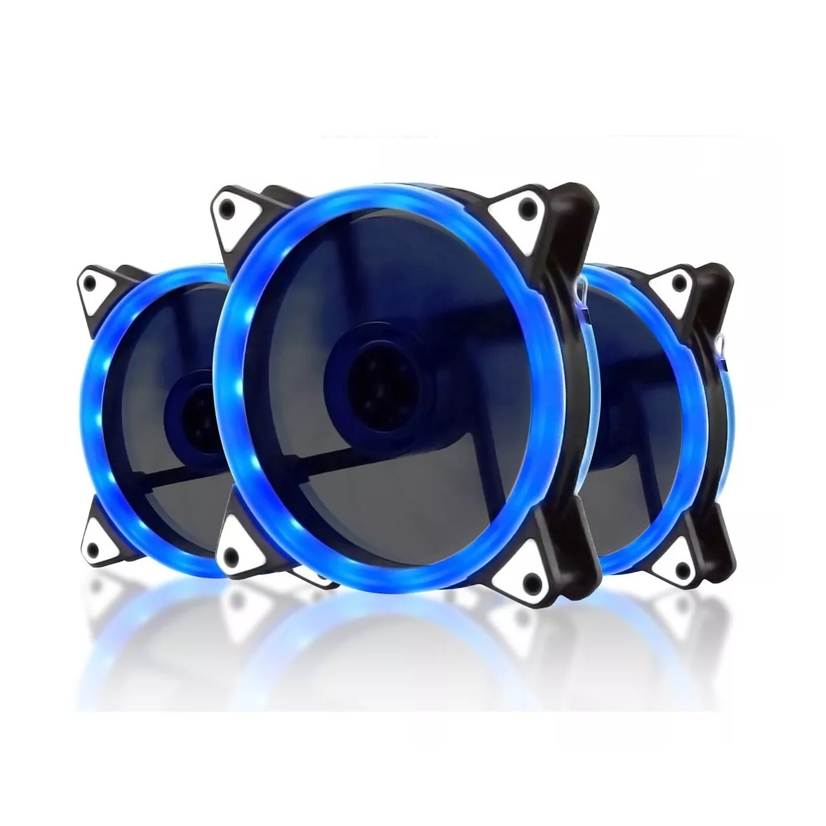 Foto 4 pulgar | Kit de 3 Ventiladores para PC Eo Safe Imports Esi-6699 color Azul 12 CM 1200RPM Disipador RGB