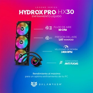 Foto 3 | Enfriamiento Liquido Balam Rush Hydrox Pro Hx30 360mm Argb 4 Pines Lga 1700 Am5 Negro Br-937344