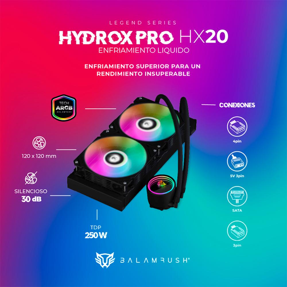 Foto 3 pulgar | Enfriamiento Liquido Balam Rush Hydrox Pro Hx20 240mm Argb 4 Pines Lga 1700 Am5 Negro Br-937368