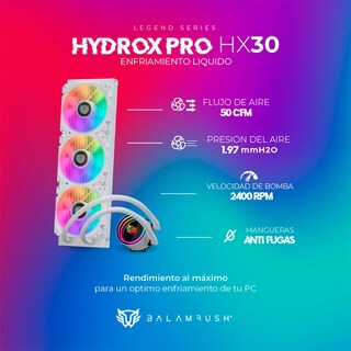 Foto 3 | Enfriamiento Liquido Balam Rush Hydrox Pro Hx30 360mm Argb 4 Pines Lga 1700 Am5 Blanco Br-937351