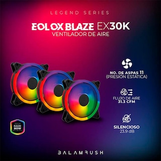 Foto 3 | Kit 3 Ventiladores Gamer Balam Rush Eolox Blaze Ex30k 120mm Argb 1200rpm Br-938006 Color Negro