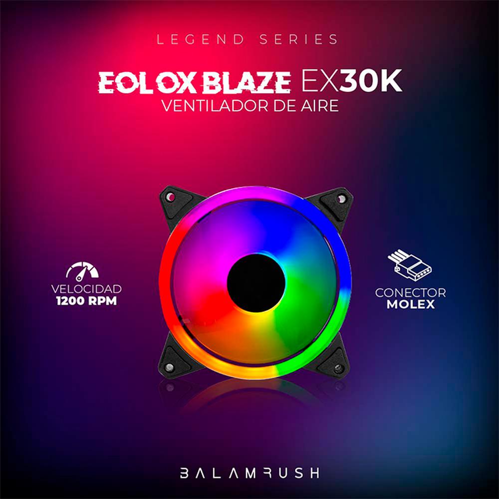 Foto 5 pulgar | Kit 3 Ventiladores Gamer Balam Rush Eolox Blaze Ex30k 120mm Argb 1200rpm Br-938006 Color Negro