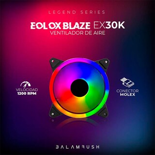 Foto 4 | Kit 3 Ventiladores Gamer Balam Rush Eolox Blaze Ex30k 120mm Argb 1200rpm Br-938006 Color Negro