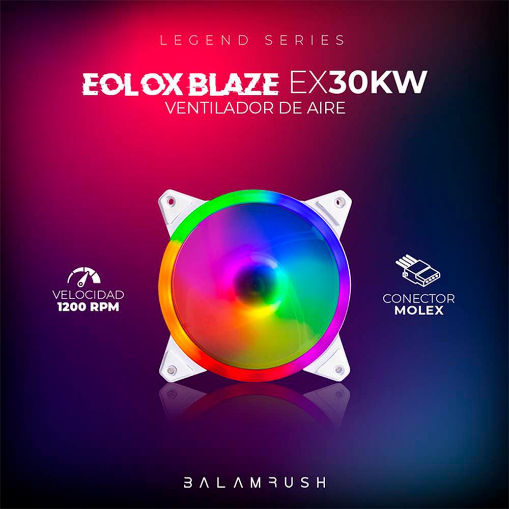 Foto 4 | Kit 3 Ventiladores Gamer Balam Rush Eolox Blaze Ex30kw 120mm Argb 1200rpm Br-938013 Color Blanco