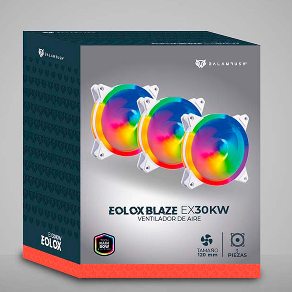 Foto 7 pulgar | Kit 3 Ventiladores Gamer Balam Rush Eolox Blaze Ex30kw 120mm Argb 1200rpm Br-938013 Color Blanco