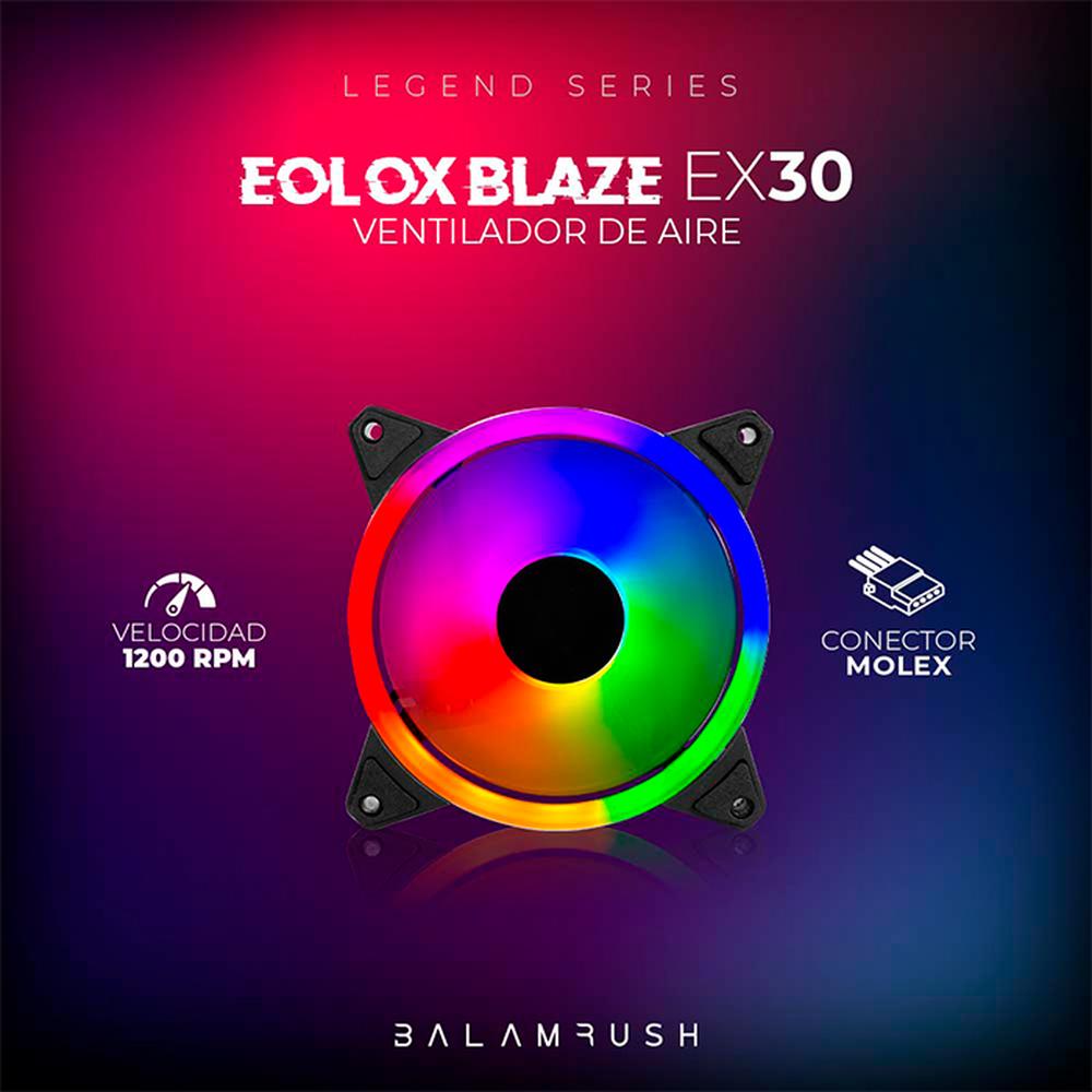 Foto 5 pulgar | Ventilador Gamer Balam Rush Eolox Blaze Ex30 120MM LED 1200rpm Br-938082 color Negro