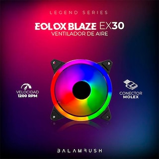 Foto 4 | Ventilador Gamer Balam Rush Eolox Blaze Ex30 120mm Led 1200rpm Br-938082 Negro