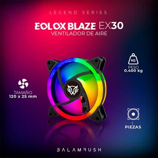 Foto 5 | Ventilador Gamer Balam Rush Eolox Blaze Ex30 120mm Led 1200rpm Br-938082 Negro
