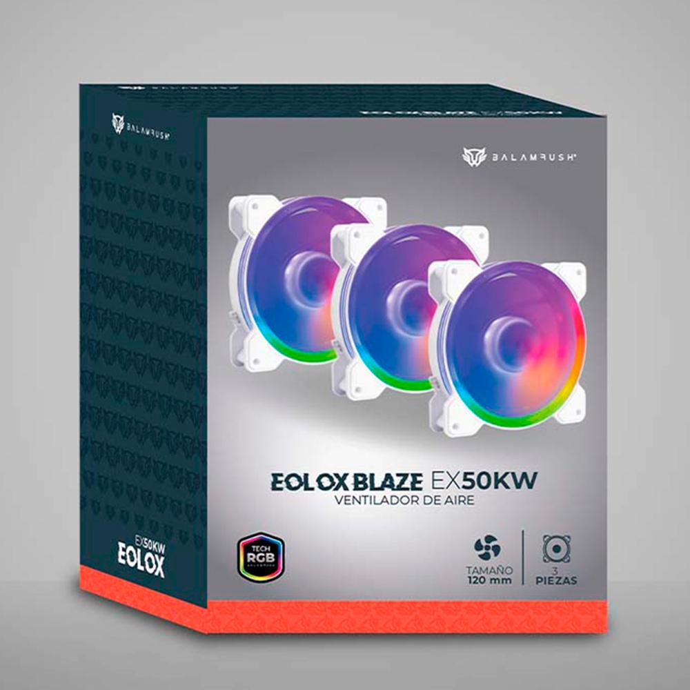 Foto 7 pulgar | Kit 3 Ventiladores Gamer Balam Rush Eolox Blaze Ex50kw 120mm RGB 1200rpm Br-937993 color Blanco