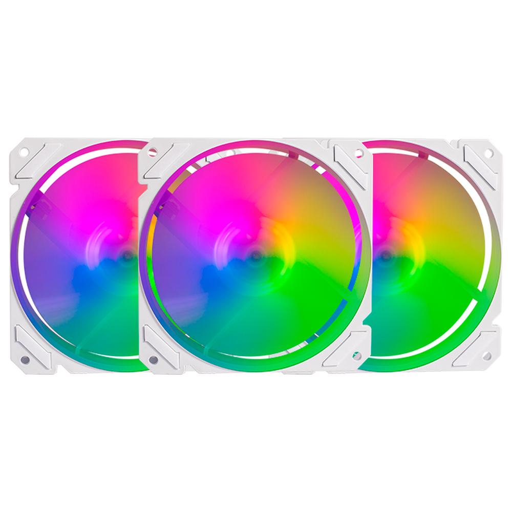 Foto 2 pulgar | Kit 3 Ventiladores Gamer Balam Rush Eolox Blaze Ex70kw 120mm RGB 1200rpm Br-937979 color Blanco