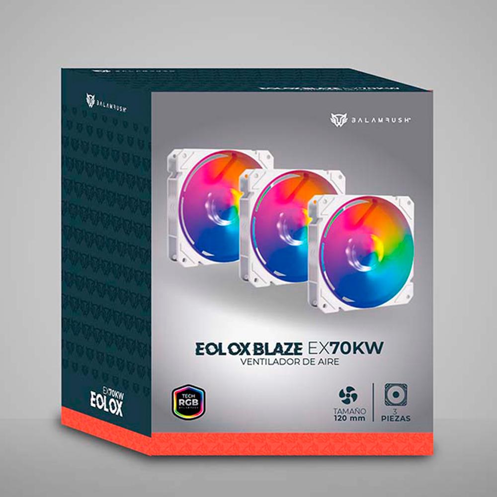 Foto 7 pulgar | Kit 3 Ventiladores Gamer Balam Rush Eolox Blaze Ex70kw 120mm RGB 1200rpm Br-937979 color Blanco