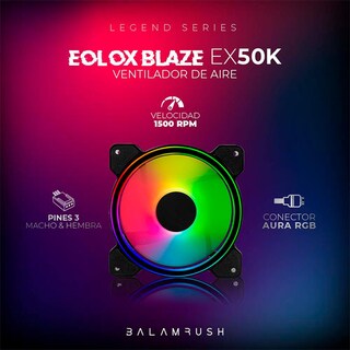 Foto 4 | Kit 3 Ventiladores Gamer Balam Rush Eolox Blaze Ex50k 120mm RGB 1200rpm Br-937986 color Negro