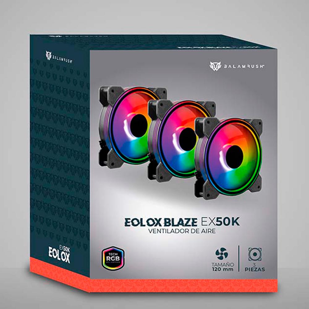 Foto 7 pulgar | Kit 3 Ventiladores Gamer Balam Rush Eolox Blaze Ex50k 120mm RGB 1200rpm Br-937986 color Negro