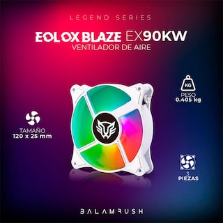 Foto 5 | Kit 3 Ventiladores Gamer Balam Rush Eolox Blaze Ex90kw 120mm RGB 1200rpm Br-937955 color Blanco