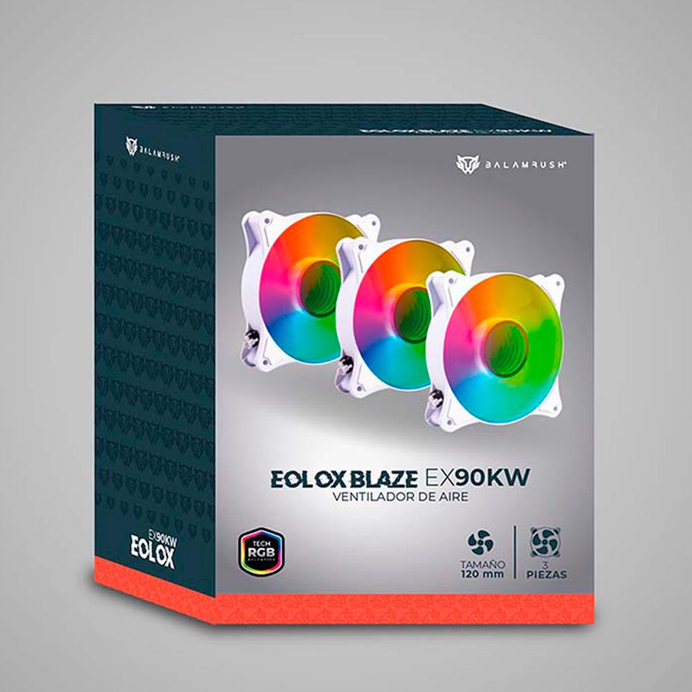 Foto 7 pulgar | Kit 3 Ventiladores Gamer Balam Rush Eolox Blaze Ex90kw 120mm RGB 1200rpm Br-937955 color Blanco