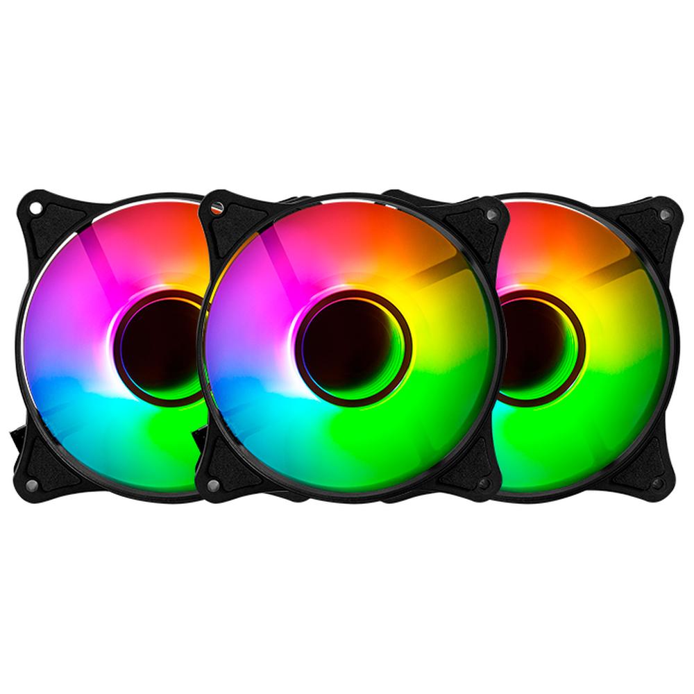 Foto 1 | Kit Ventilador Gamer Balam Rush Eolox Blaze EX90K 120mm RGB 1200rpm BR-937948 Negro 3 Unidades