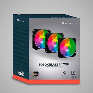 Foto 6 | Kit Ventilador Gamer Balam Rush Eolox Blaze EX70K 120mm RGB 1200rpm BR-937962 Negro 3 Unidades