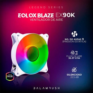 Foto 3 | Ventilador Gamer Balam Rush Eolox Blaze Ex90w 120mm Rgb 1200rpm Br-938037 Color Blanco