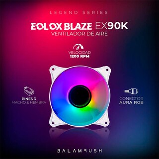 Foto 4 | Ventilador Gamer Balam Rush Eolox Blaze Ex90w 120mm Rgb 1200rpm Br-938037 Color Blanco