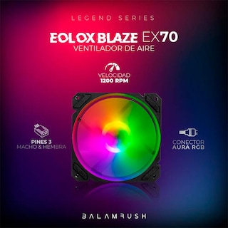 Foto 4 | Ventilador Gamer Balam Rush Eolox Blaze Ex70w 120mm Rgb 1200rpm Br-938051 Color Blanco