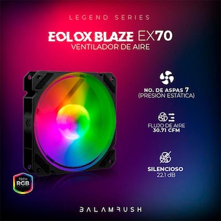 Foto 3 | Ventilador Gamer Balam Rush Eolox Blaze Ex70 120mm Rgb 1200rpm Br-938044 Color Negro