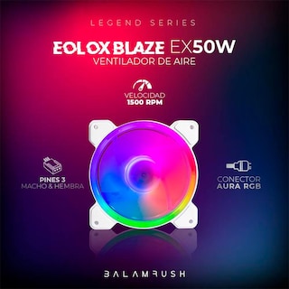 Foto 4 | Ventilador Gamer Balam Rush Eolox Blaze Ex50w 120mm Rgb 1500rpm Br-938075 Color Blanco
