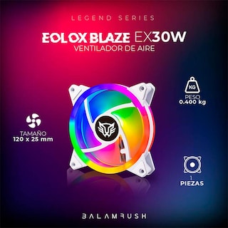 Foto 5 | Ventilador Gamer Balam Rush Eolox Blaze Ex30w 120mm Led 1200rpm Br-938099 Color Blanco