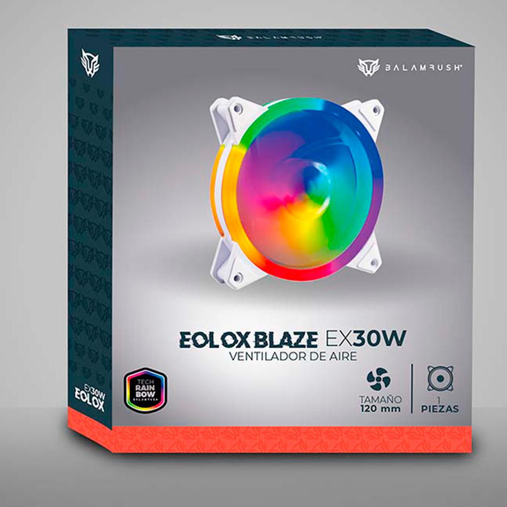 Foto 7 pulgar | Ventilador Gamer Balam Rush Eolox Blaze Ex30w 120mm Led 1200rpm Br-938099 Color Blanco