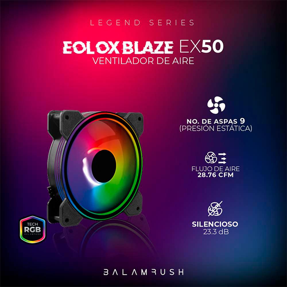 Foto 4 pulgar | Ventilador Gamer Balam Rush Eolox Blaze Ex50 120mm Rgb 1500rpm Br-938068 Color Negro