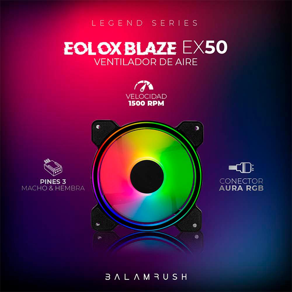 Foto 5 pulgar | Ventilador Gamer Balam Rush Eolox Blaze Ex50 120mm Rgb 1500rpm Br-938068 Color Negro