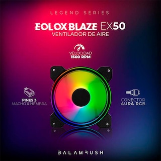 Foto 4 | Ventilador Gamer Balam Rush Eolox Blaze Ex50 120mm Rgb 1500rpm Br-938068 Color Negro