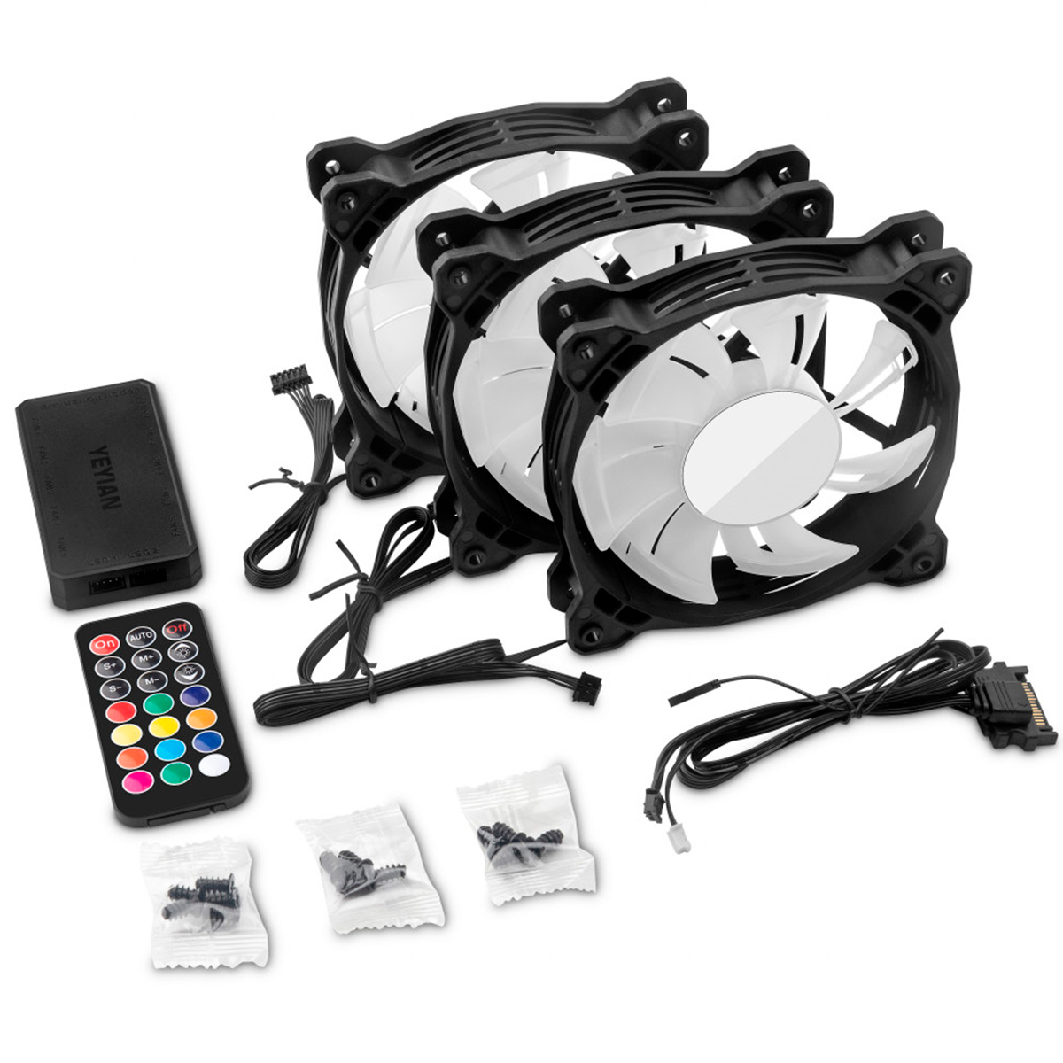 Foto 3 | Kit De Ventiladores Yeyian Typhoon Led Argb 3 En 1 - Ytk-120al-01