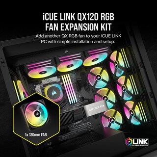 Foto 2 | Ventilador Corsair Icue Link Qx120 Rgb Con Cúpula Magnética De 120 Mm, Color Negro - Venta Internacional.