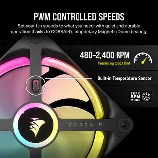 Foto 5 | Ventilador Corsair Icue Link Qx120 Rgb Con Cúpula Magnética De 120 Mm, Color Negro - Venta Internacional.