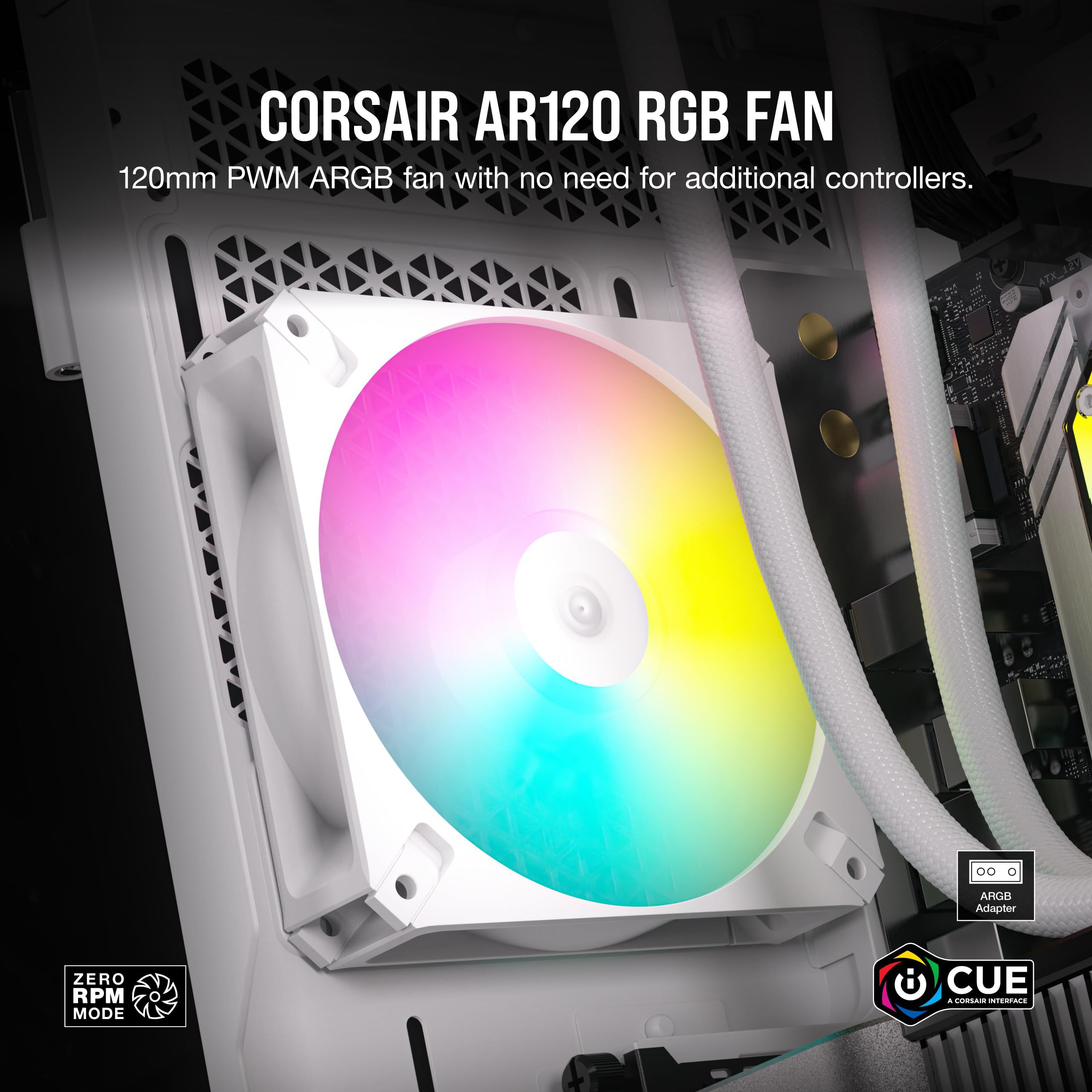 Foto 3 pulgar | Ventilador Corsair Icue Ar120 Rgb Digital 120 Mm Argb Blanco - Venta Internacional.