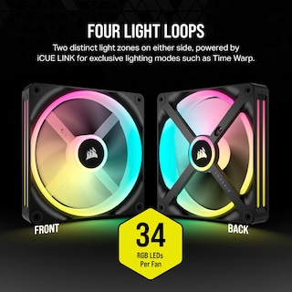 Foto 4 | Ventilador Corsair Icue Link Qx140 Rgb Con Cúpula Magnética De 140 Mm, Color Negro - Venta Internacional.