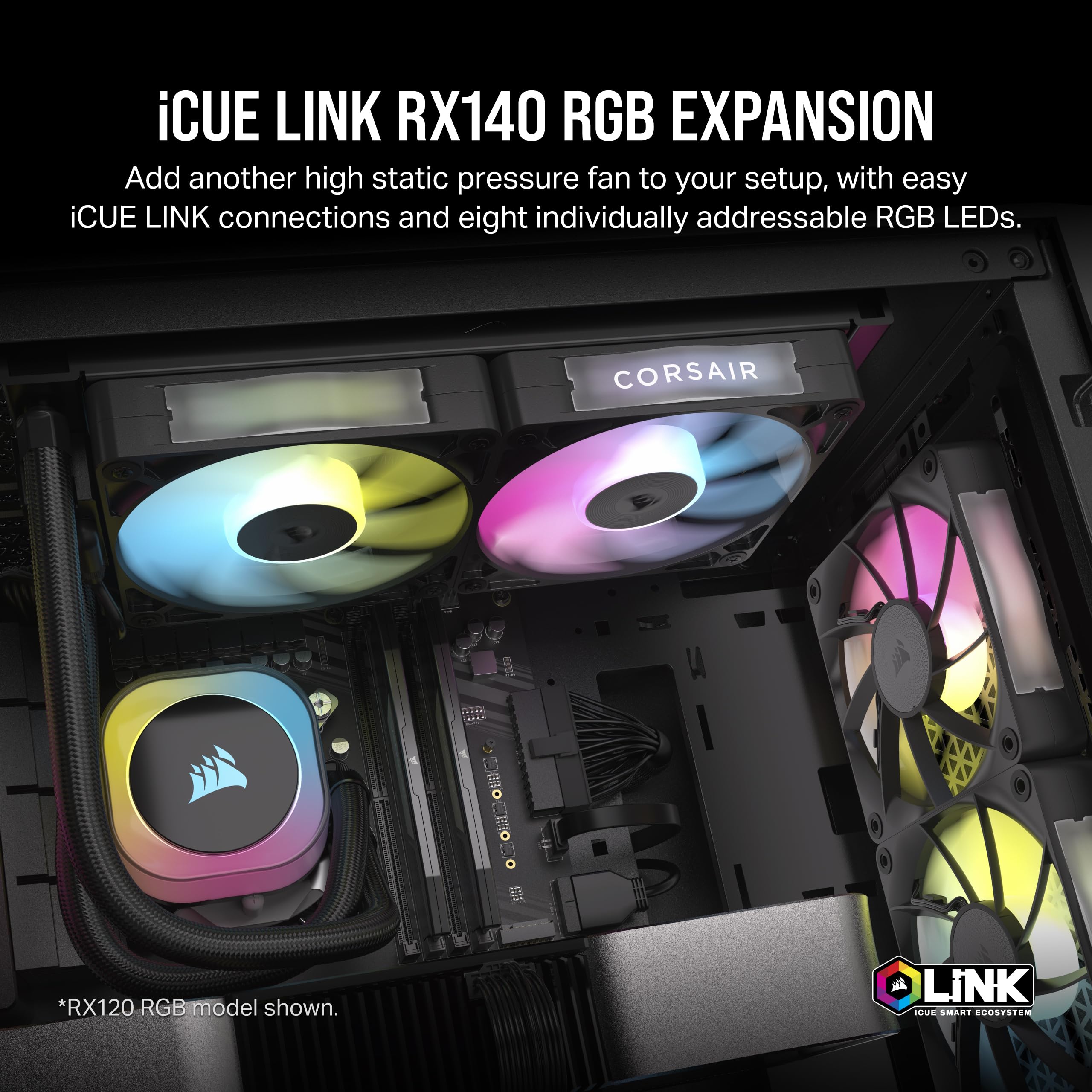 Foto 2 | Ventilador Corsair Icue Link Rx140 Rgb Con Cúpula Magnética Pwm De 140 Mm - Venta Internacional.