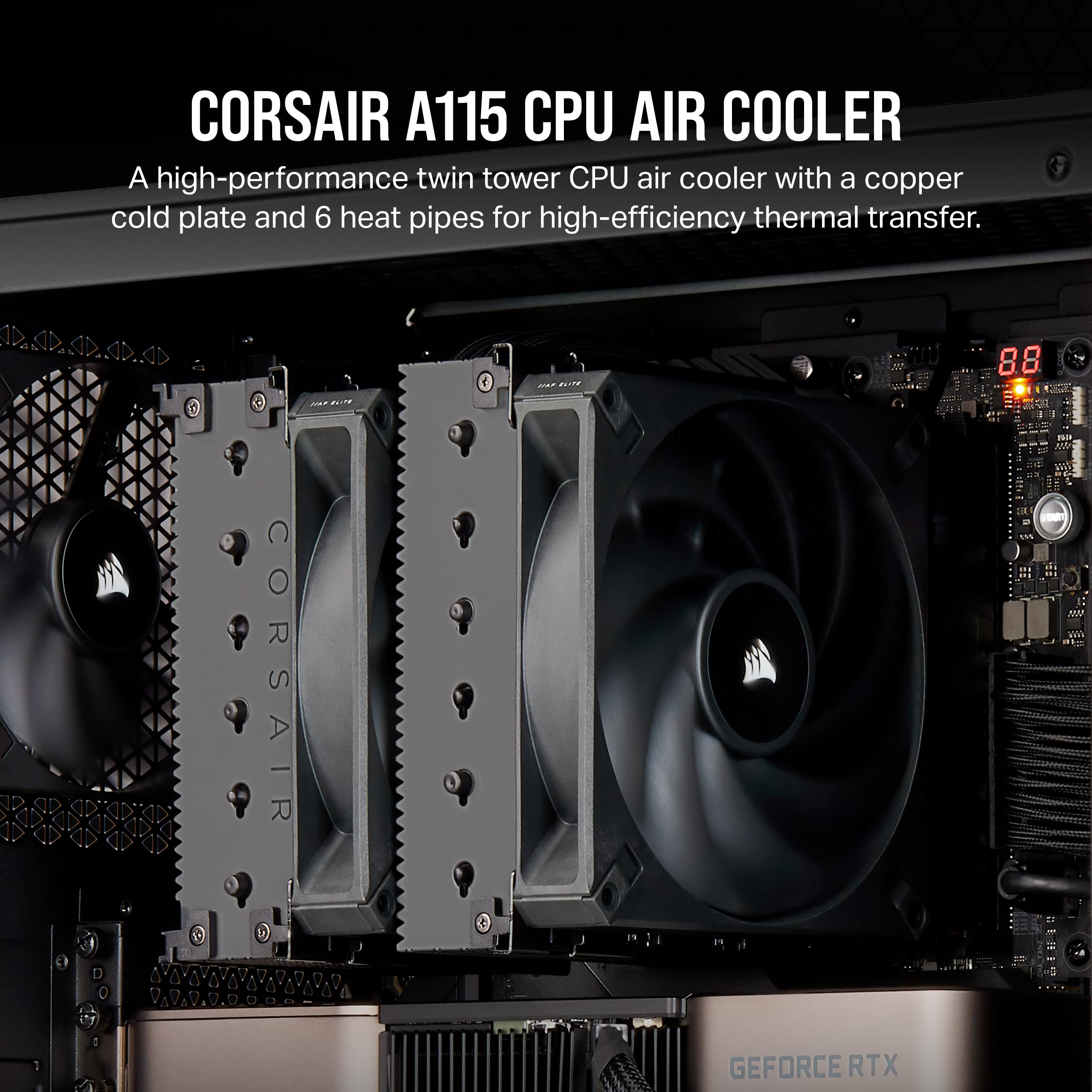 Foto 3 pulgar | Enfriador De Aire Para Cpu Corsair A115 Torre De Alto Rendimiento Negro - Venta Internacional.