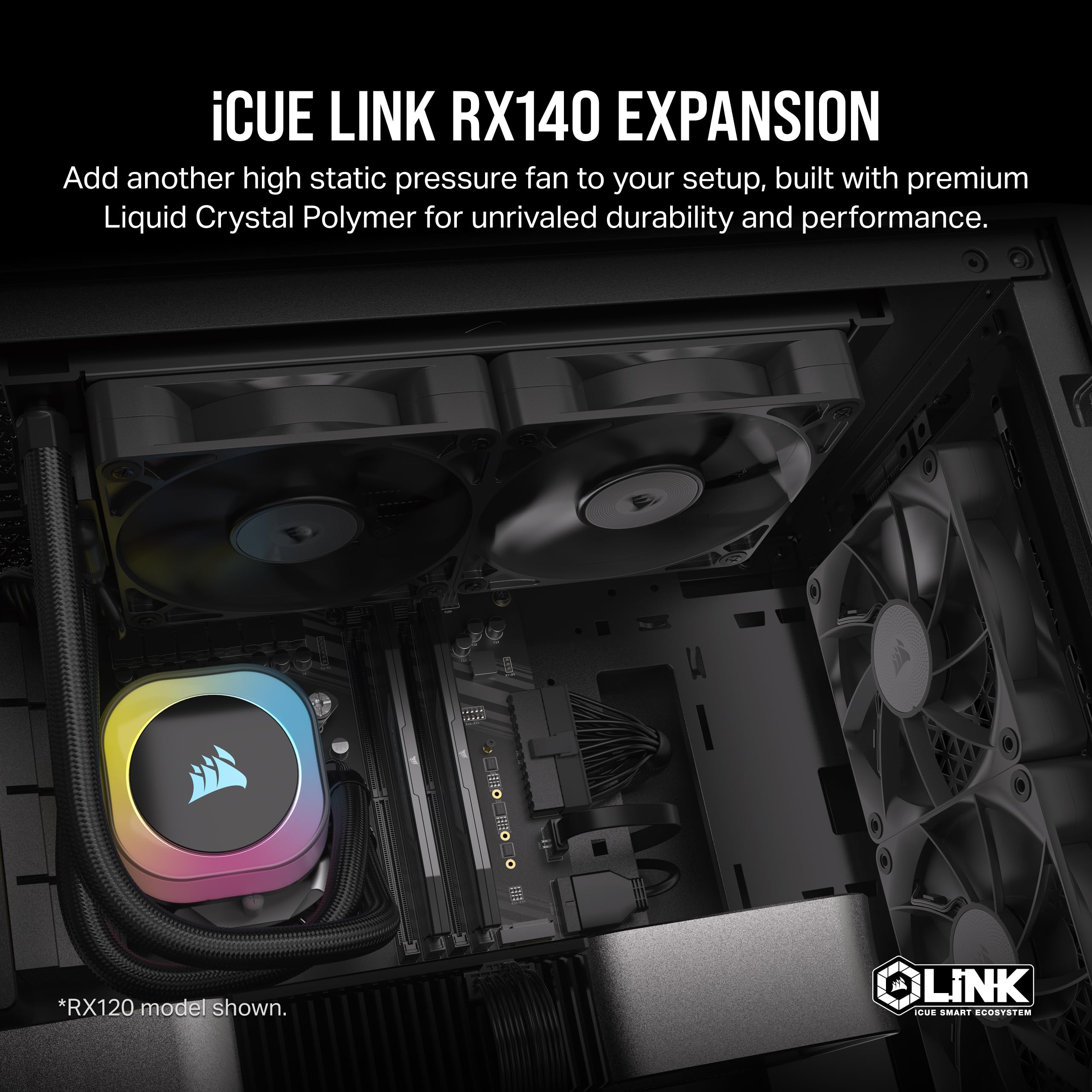 Foto 3 pulgar | Cojinete De Cúpula Magnético Pwm Fan Corsair Icue Link Rx140 De 140 Mm - Venta Internacional.