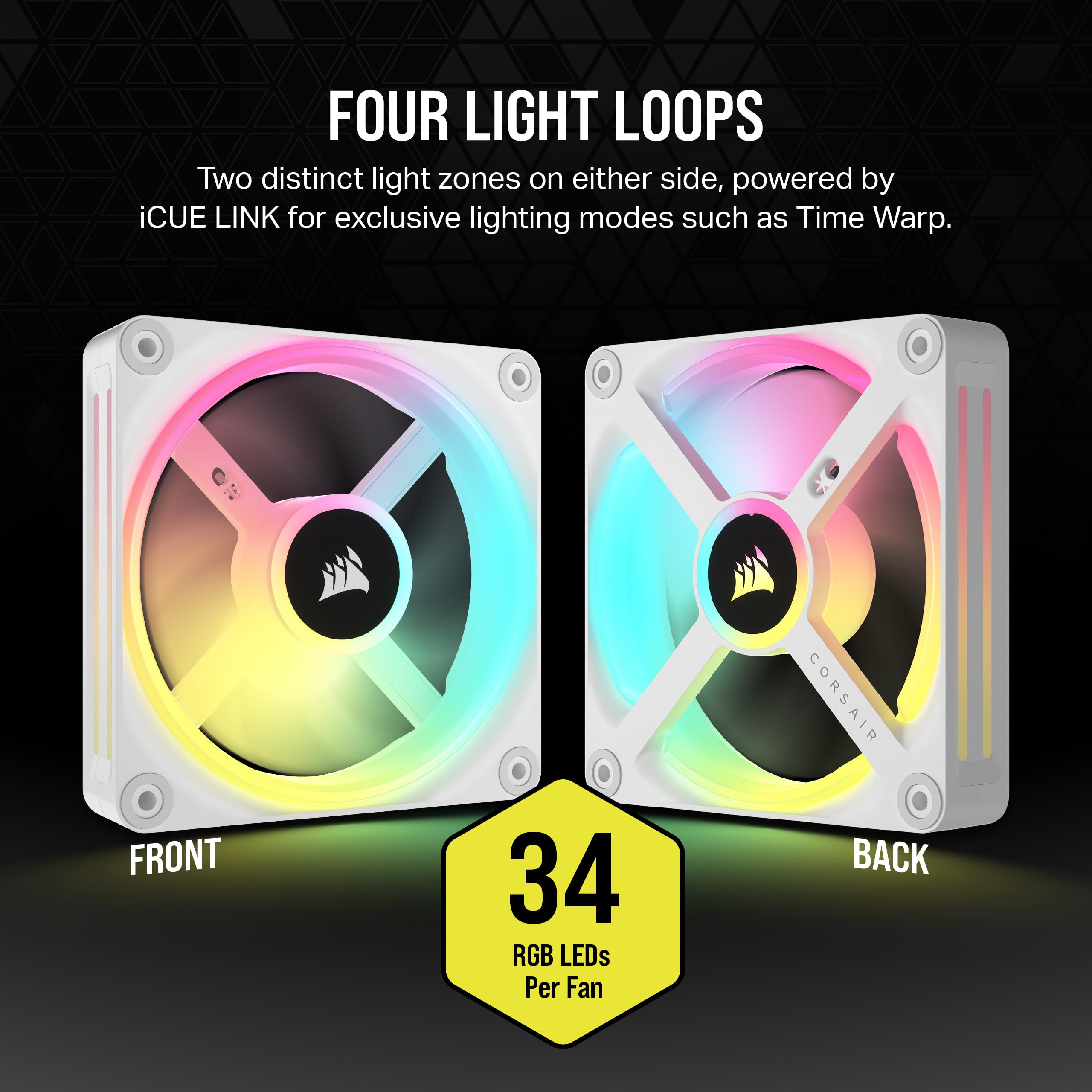 Foto 4 | Fan Corsair Icue Link Qx120 Rgb - Kit De Inicio Triple (120 Mm), Color Blanco - Venta Internacional.