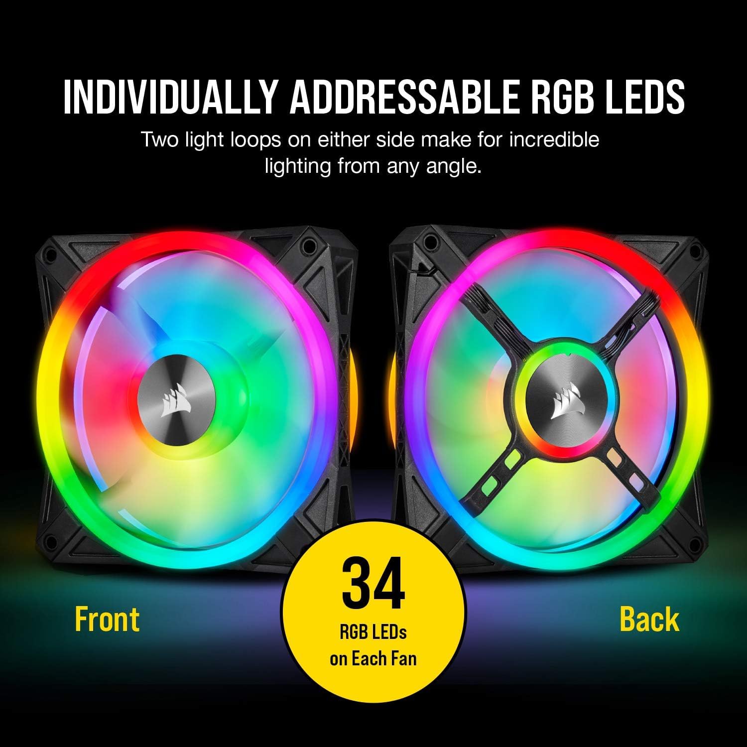 Foto 3 | Ventilador Corsair Ql Series Ql Ql120 Rgb De 120 Mm, Paquete Triple Con Núcleo De Nodo - Venta Internacional.