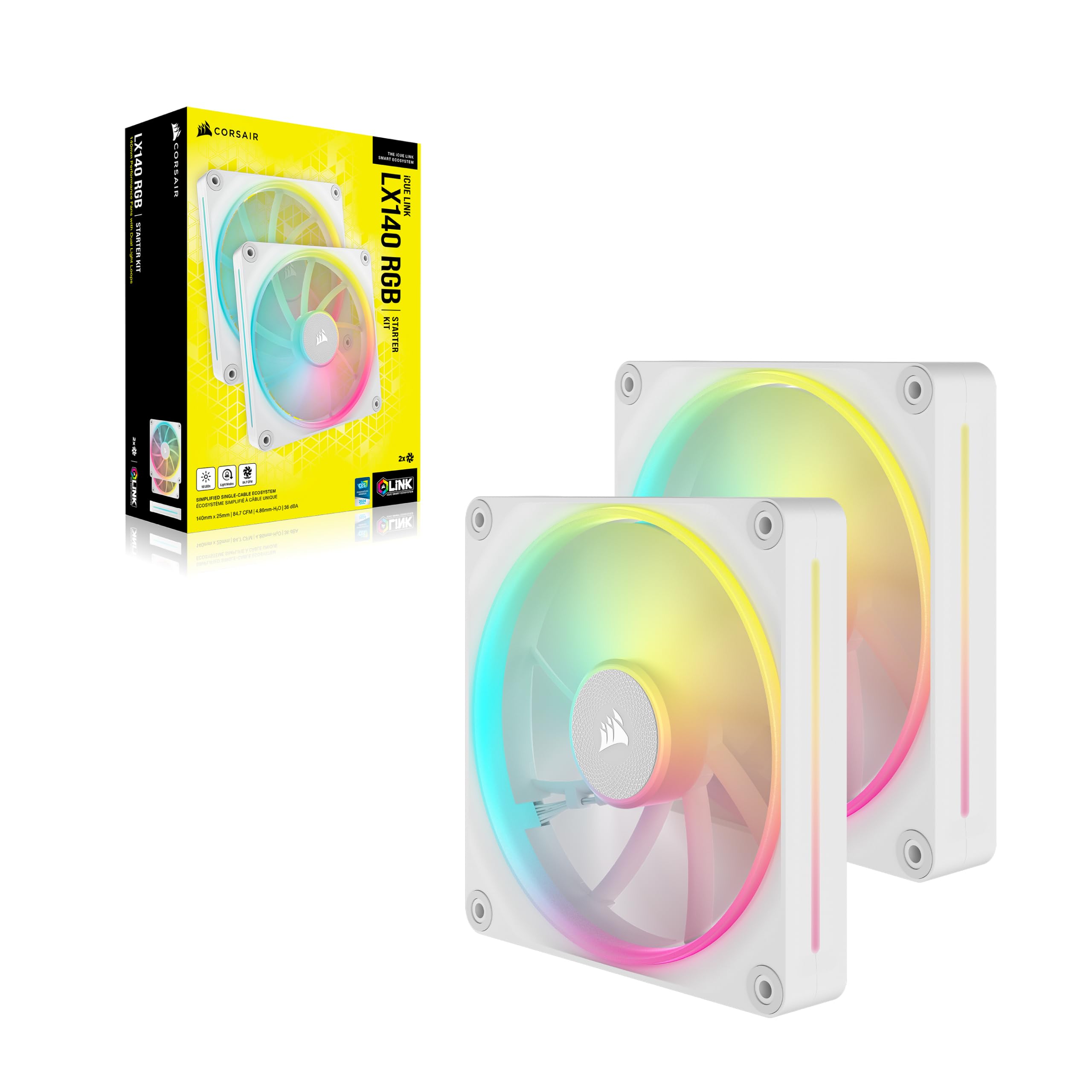 Foto 8 pulgar | Ventilador Corsair Icue Link Lx140 Rgb 140 Mm Pwm, Paquete Doble, Blanco - Venta Internacional.