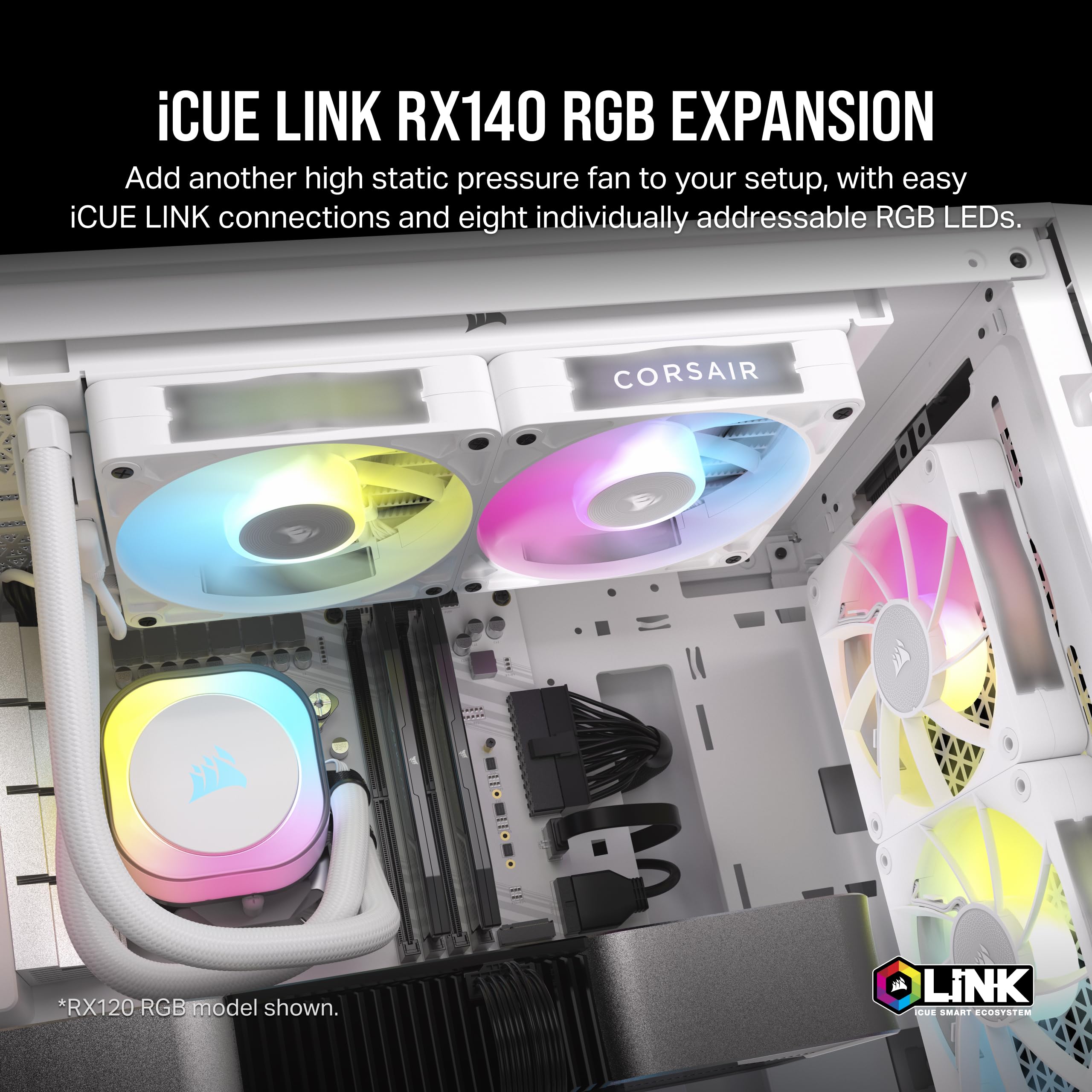 Foto 2 | Ventilador Corsair Icue Link Rx140 Rgb 140 Mm Pwm Magnético Blanco - Venta Internacional.