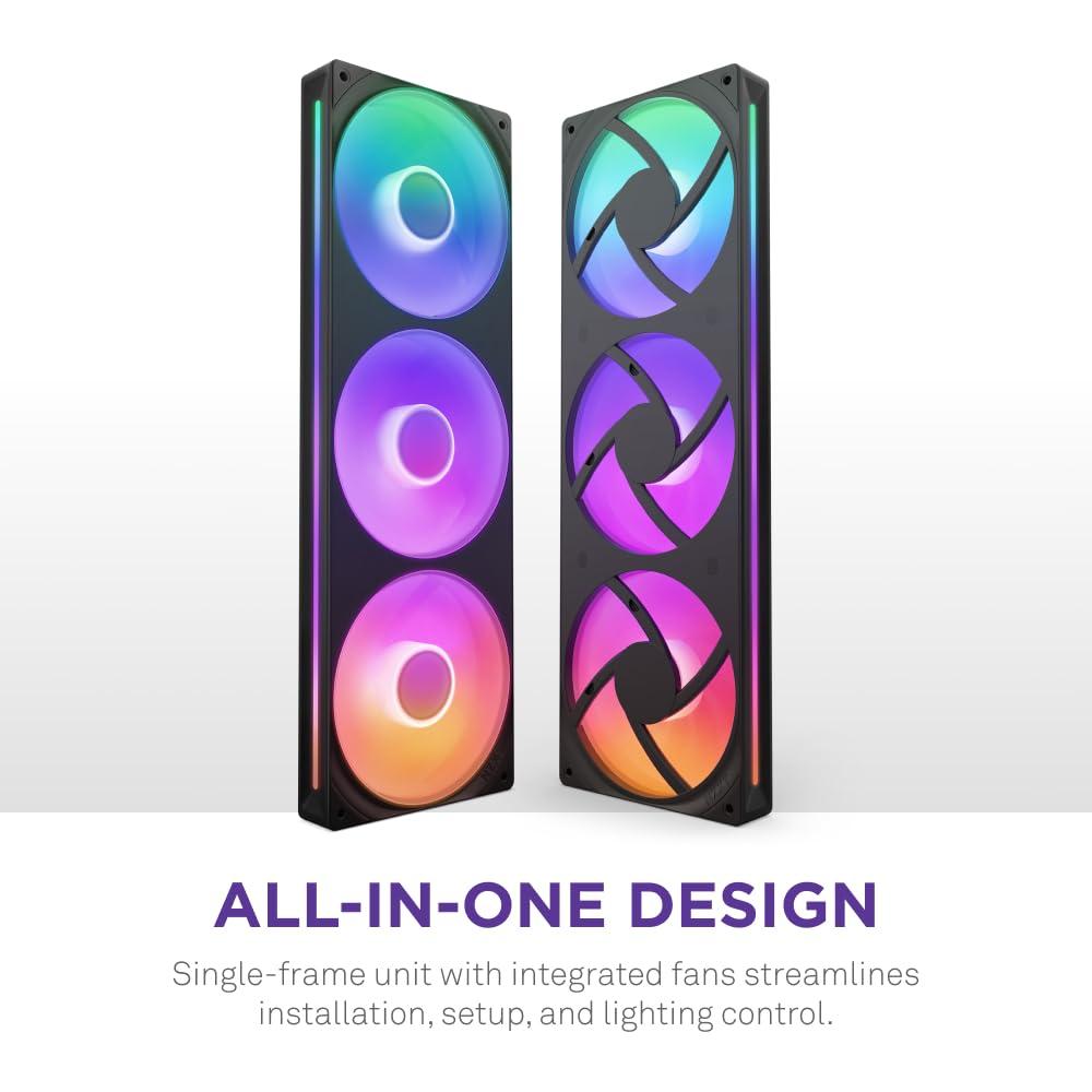 Foto 2 | Unidad De Ventilador Nzxt F360 Rgb Core 360 Mm Con 3 Ventiladores Rgb De 120 Mm, Color Negro - Venta Internacional.