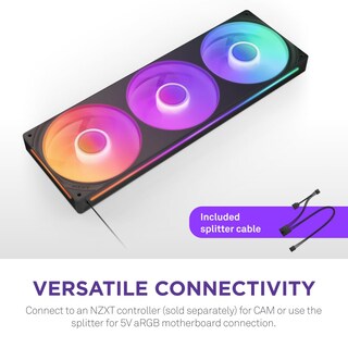 Foto 3 | Unidad De Ventilador Nzxt F360 Rgb Core 360 Mm Con 3 Ventiladores Rgb De 120 Mm, Color Negro - Venta Internacional.