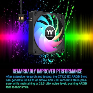 Foto 7 | Ventilador De Refrigeración Thermaltake Ct120 Ex Argb Sync 120 Mm, Paquete De 3 - Venta Internacional.