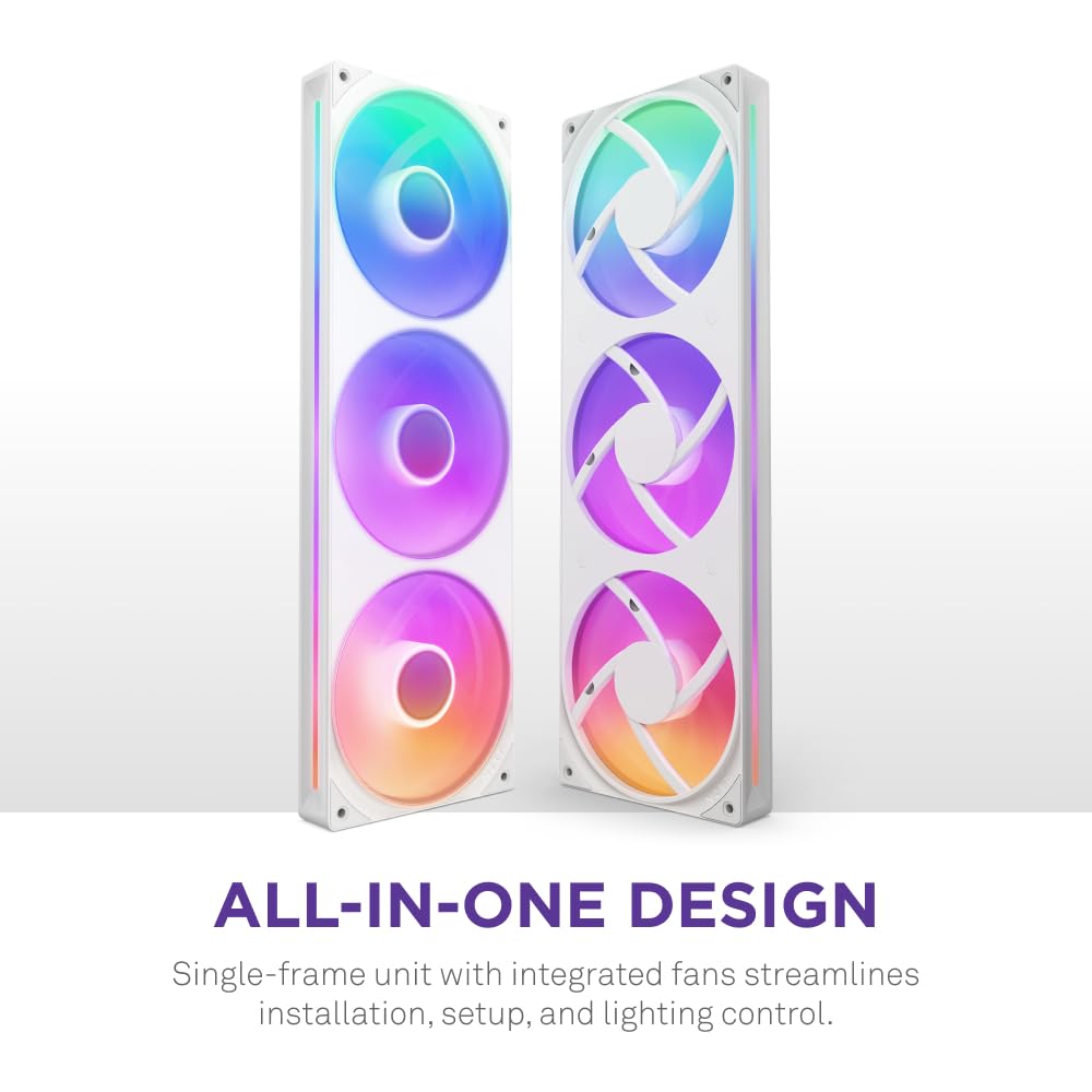 Foto 2 | Unidad De Ventilador Nzxt F360 Rgb Core 360 Mm Con 3 Ventiladores Rgb De 120 Mm, Color Blanco - Venta Internacional.